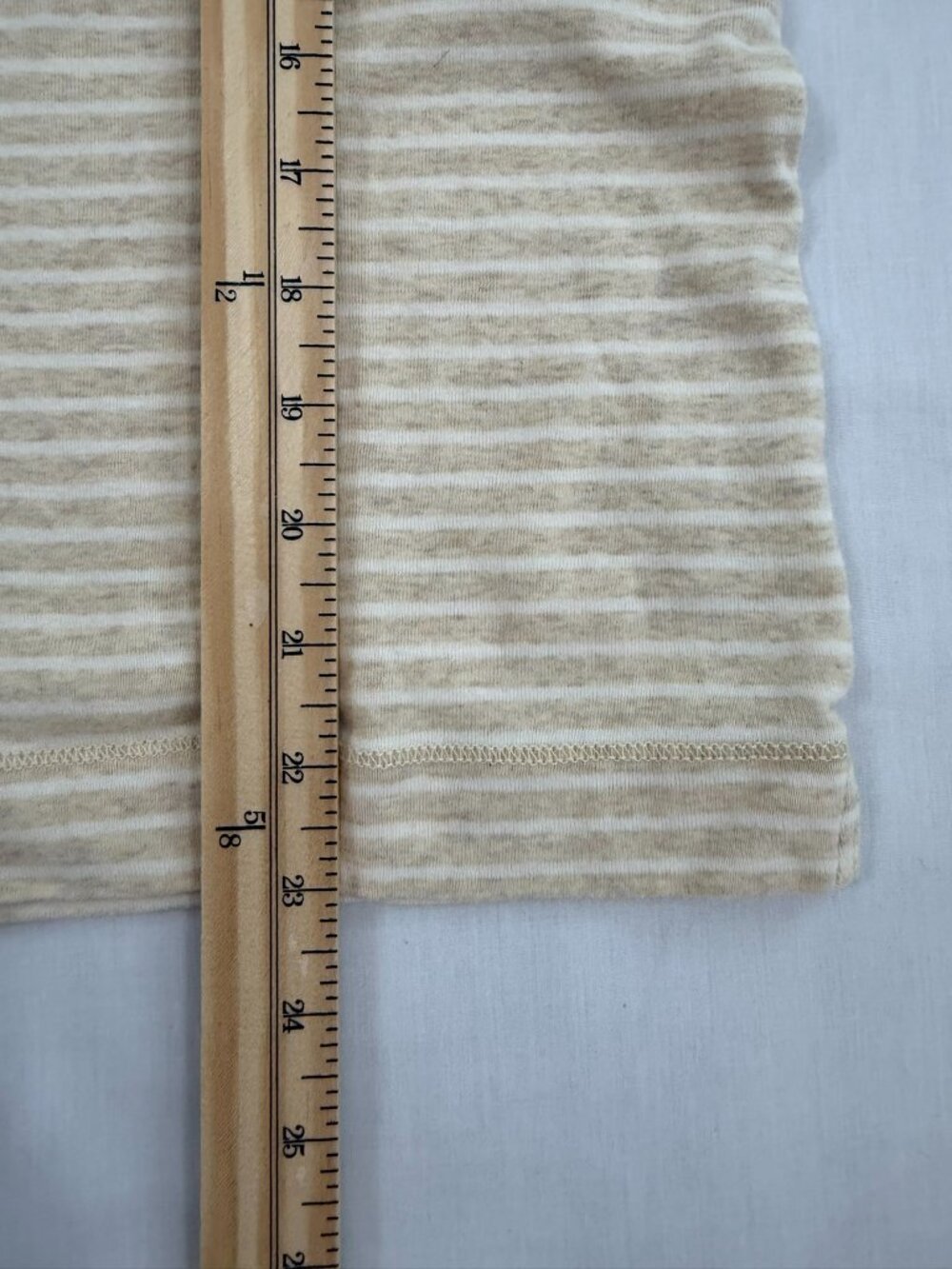 Lauren Jeans Co Ralph Lauren Striped Henley Top Tan Cream Size L - Picture 8 of 8